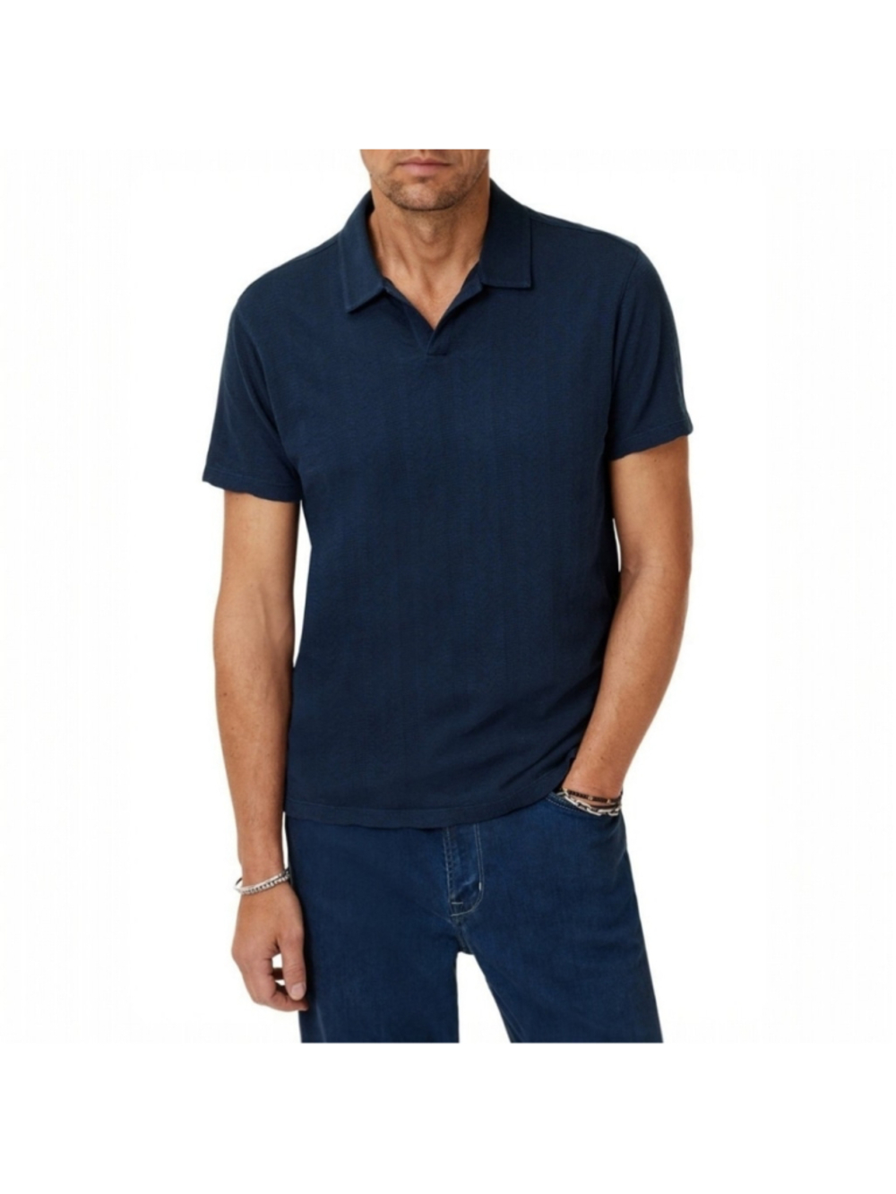 John Varvatos Short Sleeve Navy Polo Shirt Men's Large